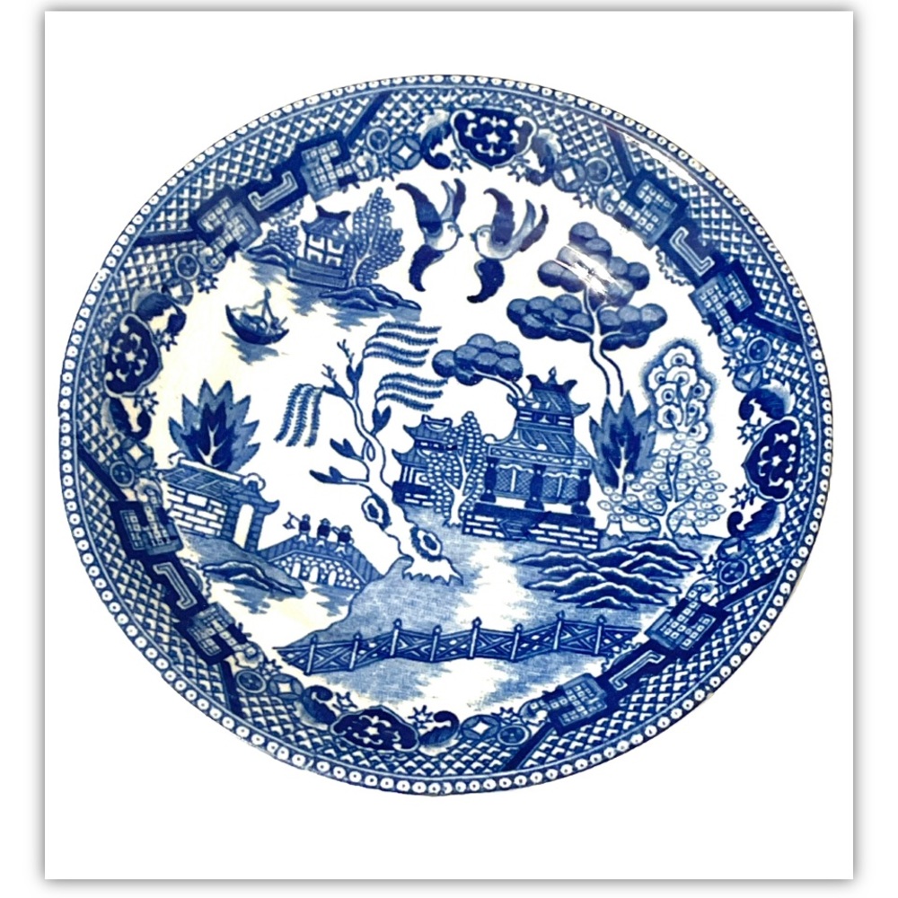 Antique Japanese Blue Willow Collector’s Plate